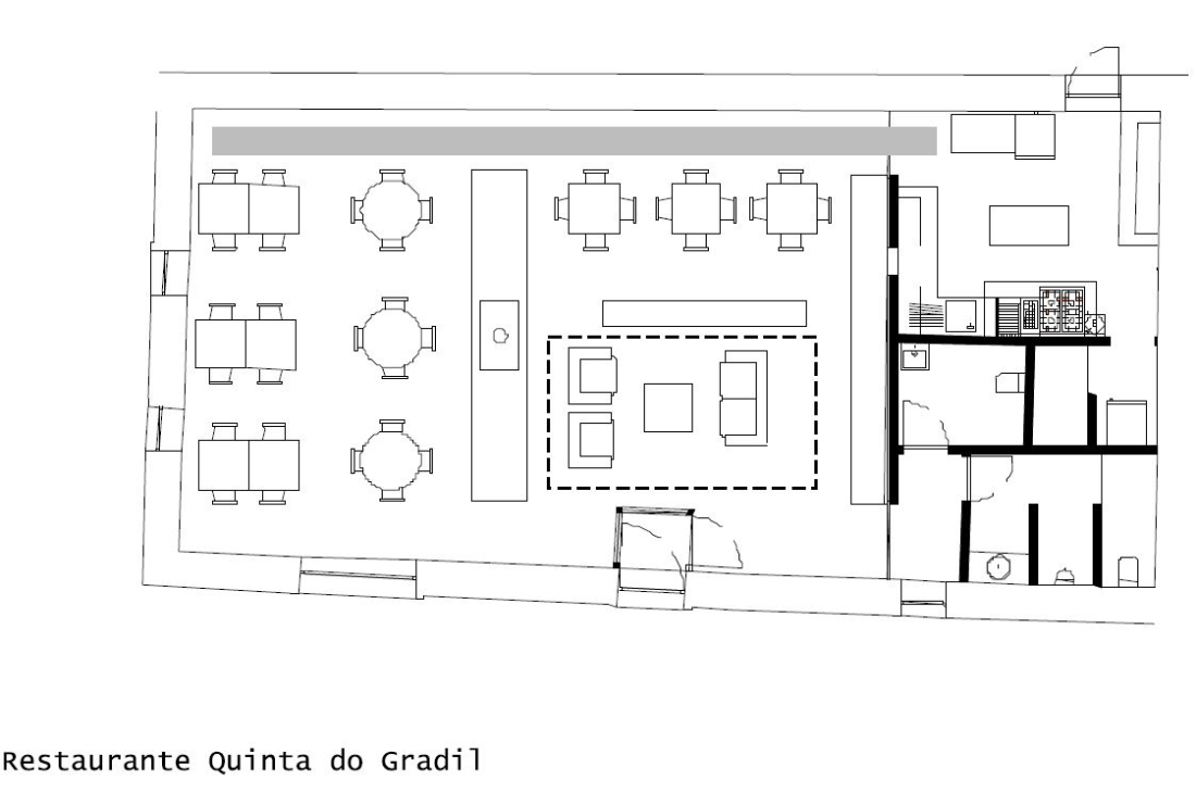 Planta de layout do restaurante