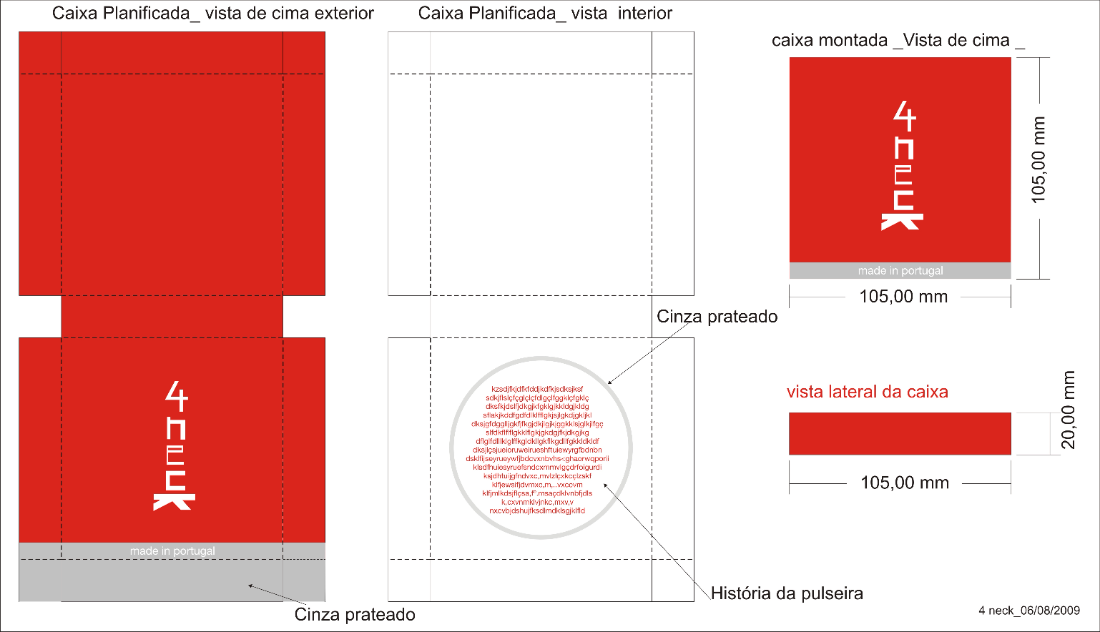 Planificação da caixa 4 neck