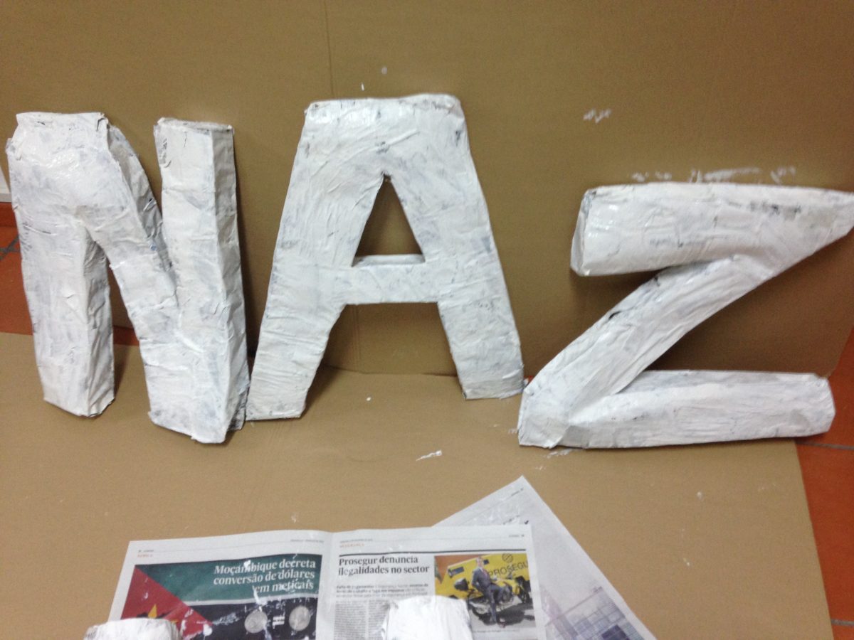 Letras construídas em volume