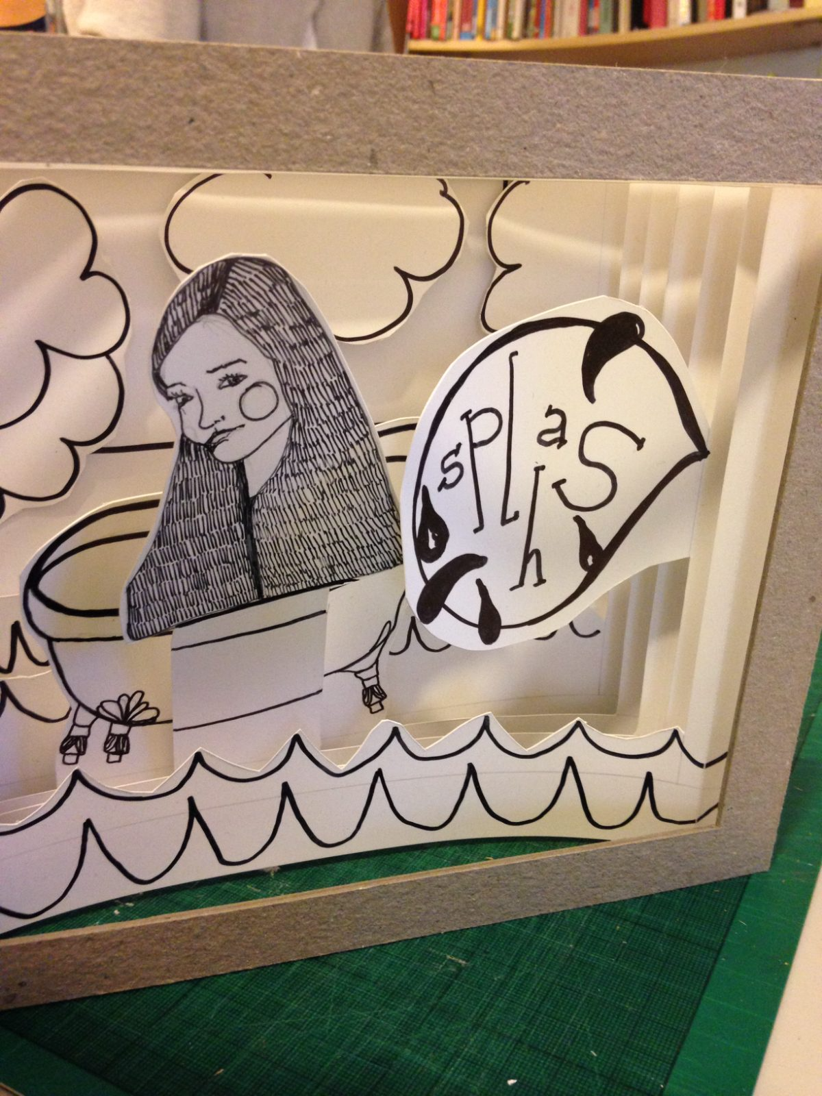 Página de livro com desenho a cor