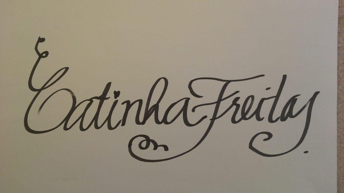 Lettering de um nome em cursiva