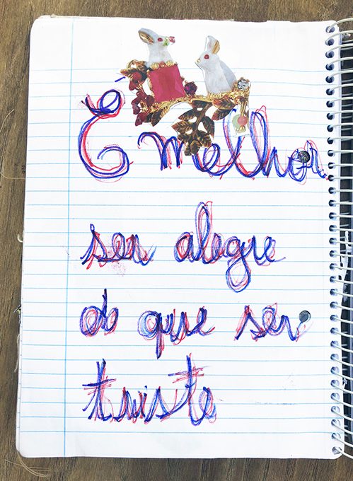 Página com letra grande em rosa